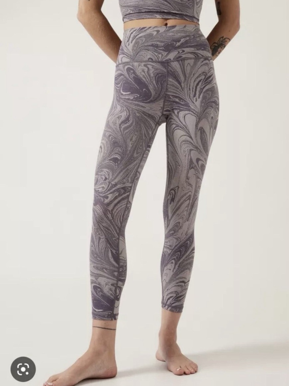 Athleta Sumi Marble Print Transcend Leggings